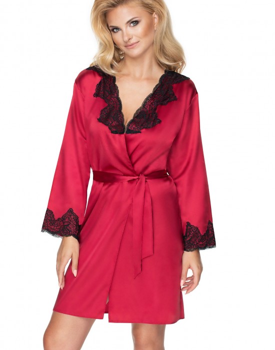 Луксозен секси халат Szlafrok-Juniper-Burgundowy-Burgundowy