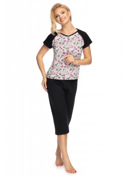 Дамска пижама Piama-Consuela-Szaro-Czarny