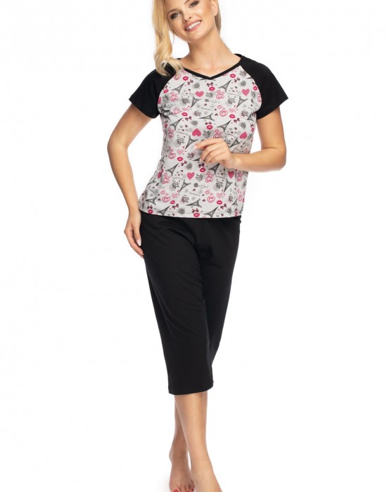 Дамска пижама Piama-Consuela-Szaro-Czarny