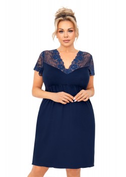 Нощница Koszula-nocna-Livia-Plus-Dark-Blue-Granatowy