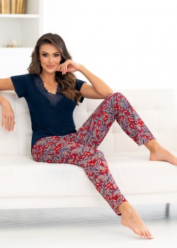 Дамска пижама Piama-Rita-Long-Dark-Blue-Dark-Blue