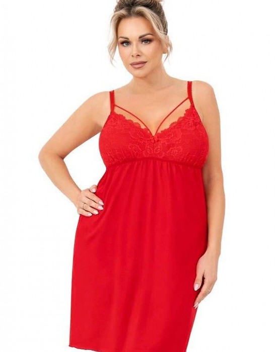 Нощница Koszula-nocna-Sylvia-Plus-Czerwona-Czerwony