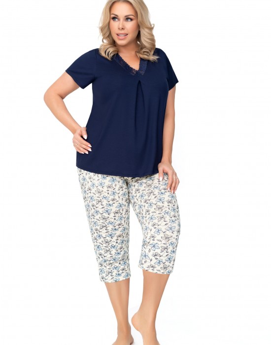 Дамска пижама Piama-Aria-Plus-Dark-Blue-Granatowy