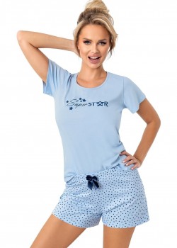 Дамска пижама Piama-Star-Short-Niebieska-Niebieski