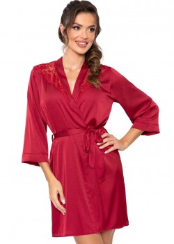 Секси халат Szlafrok-Mari-Bordowy-Bordowy