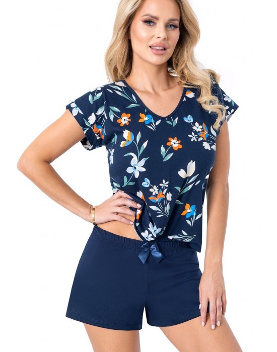Дамска пижама Piama-Caroline-Short-Granatowy