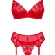 Секси комплект от три части INGRIDIA в червен цвят