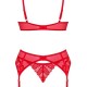 Секси комплект от три части INGRIDIA в червен цвят
