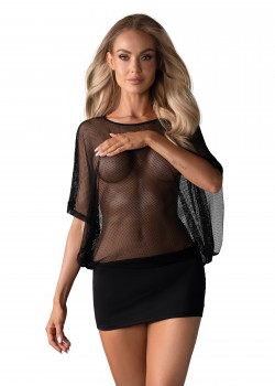 Нощница Koszulka-Punker-stringi-GRATIS-Black