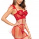 Луксозно секси бельо от три части Isaura red